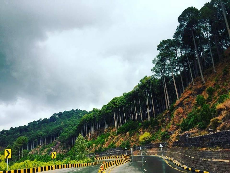 The beautiful express highway from Islamabad to Murree