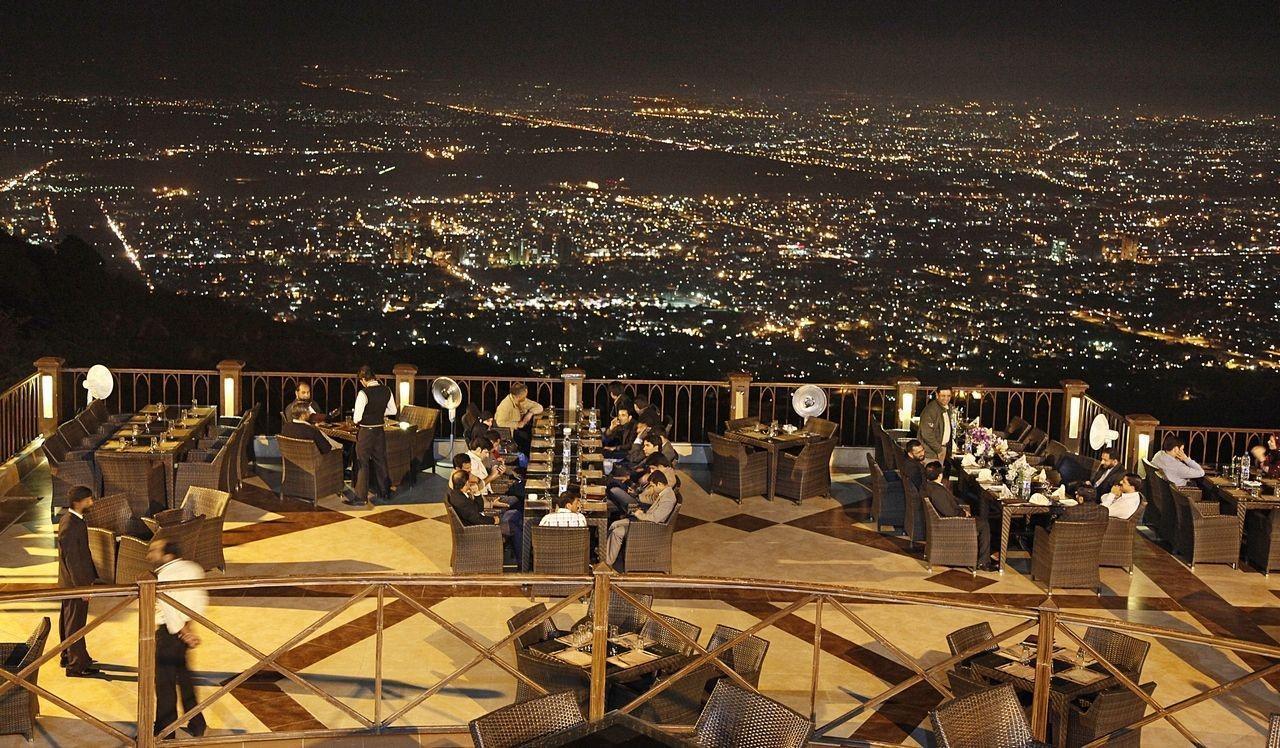 The majestic view of Islamabad at night from Monal Restaurant