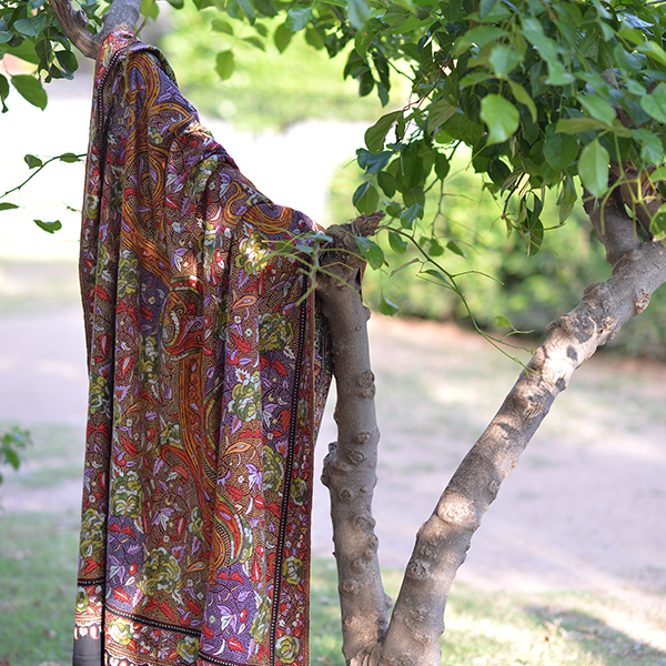 Kalamkari Pure Embroidered Pashmina shawl Image