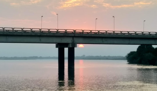 Riverside view of Jhelum River near the city