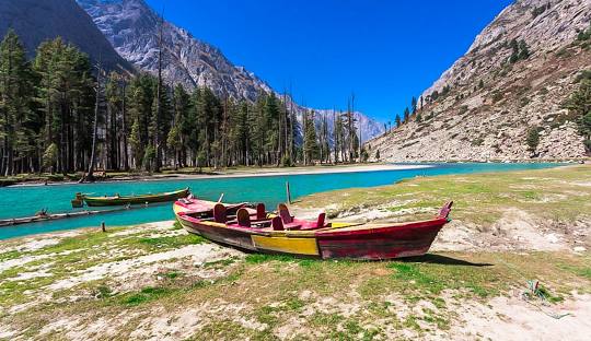 Boating activity at Mahodand Lake in Kalam Valley during the summer season