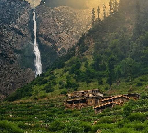 Archival winter view of Matiltan village in the upper Swat region