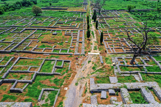 Gandhara sculptures and artifacts inside the Taxila Museum