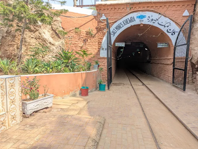 Entrance tunnel of Khewra Salt Mine in Jhelum district Punjab
